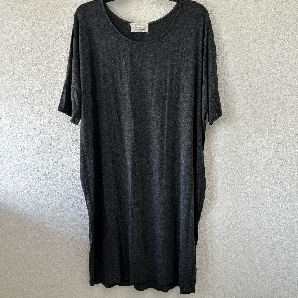 EDEN IN LOVE Charcoal T-Shirt Dress